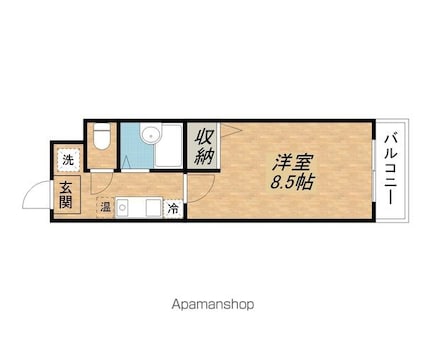 プリオールＺＥＮ弐番館[1K/25.48m2]の間取図