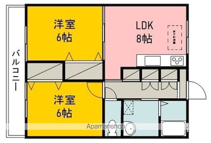 双葉ハイツ[2DK/49.27m2]の間取図