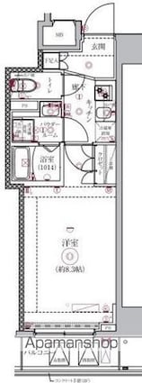 東京都新宿区西落合４丁目[1K/25.54m2]の間取図