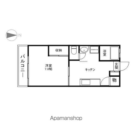 長野県長野市若宮１丁目[1DK/29.81m2]の間取図