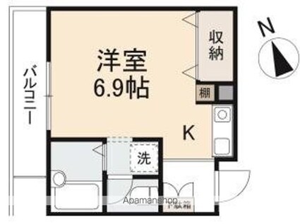 香川県高松市藤塚町２丁目[1K/22.15m2]の間取図