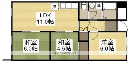 ヒカリホールディングスビル[3LDK/77.12m2]の間取図