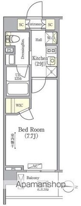 Ｈｅａｌｉｎｇ　Ｇａｔｅ　押上[1K/25.5m2]の間取図