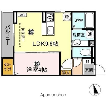 ＡｓｓｅｔーＣｏｕｒｔ羽衣町[1LDK/33.64m2]の間取図