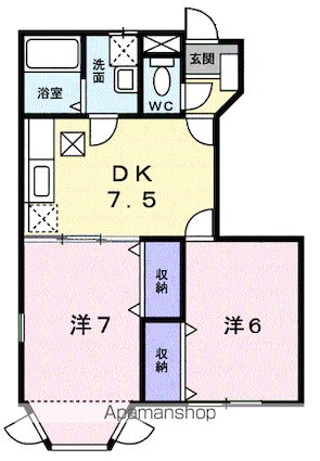 パルク・フローランテ[2DK/46.06m2]の間取図