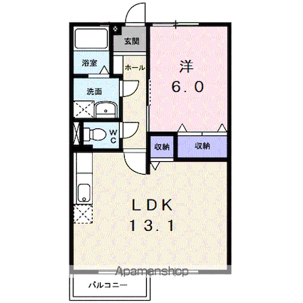 メゾン掛樋[1LDK/46.13m2]の間取図