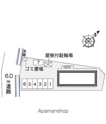 レオパレス青柳[1K/23.18m2]の配置図