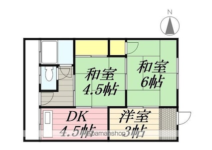 和歌山県和歌山市粟[3K/39m2]の間取図