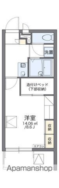 レオパレス屋形[1K/23.18m2]の間取図