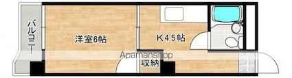 広島県広島市南区旭２丁目[1DK/21.87m2]の間取図