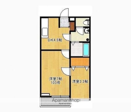 ＬＯＴＵＳ　ＣＯＵＲＴ[2K/32.8m2]の間取図