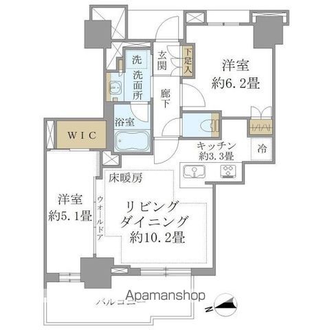 BRILLIA TOWER 聖蹟桜ヶ丘 BLOOMING RESの間取り写真