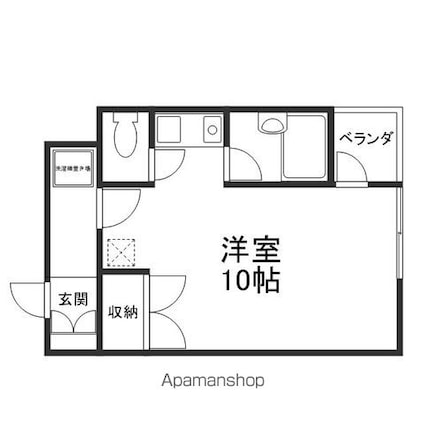 マリーブ１８４３[1R/26m2]の間取図