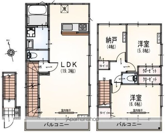 東京都杉並区堀ノ内３丁目[2SLDK/86.91m2]の間取図