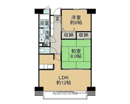 ＫＢコート衣干[2LDK/67.99m2]の間取図