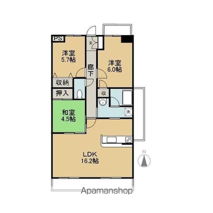 岐阜県可児市下恵土[3LDK/70.24m2]の間取図