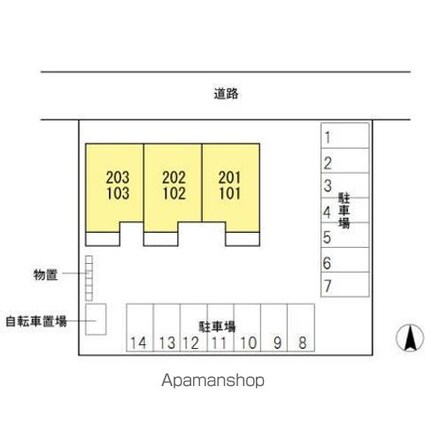 シャトーアサヒⅣ[2LDK/64.47m2]の配置図