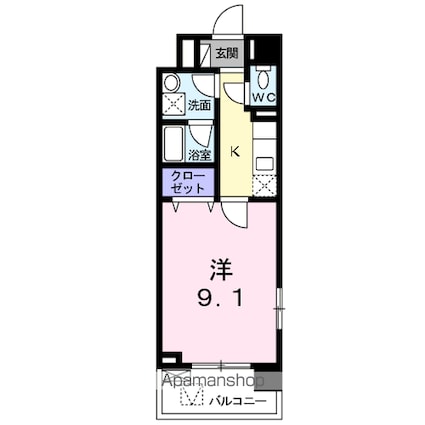 Ｌｕｃｅｎｔｅ王子[1K/30m2]の間取図