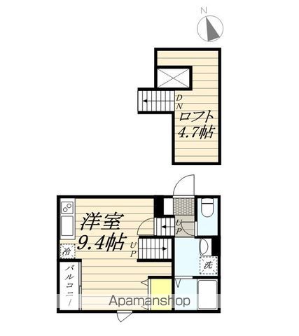 【福岡市東区八田のアパートの間取り】