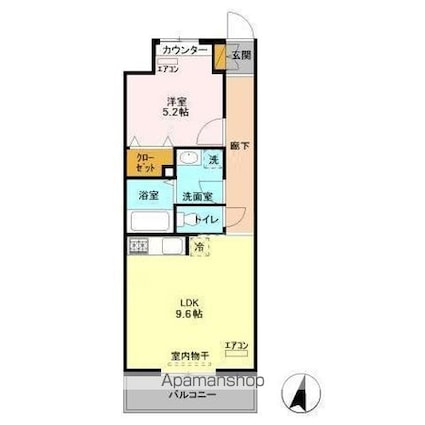 エキスポコンフォート　Ⅱ[1LDK/40.21m2]の間取図