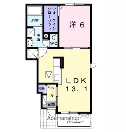 グランファミーユⅠ[1LDK/45.27m2]の間取図
