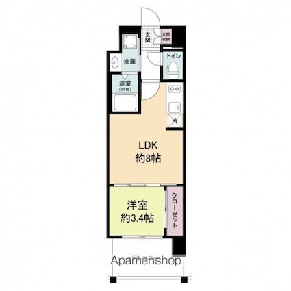 ＬｉｖｅＣａｓａ土橋[1LDK/29.19m2]の間取図