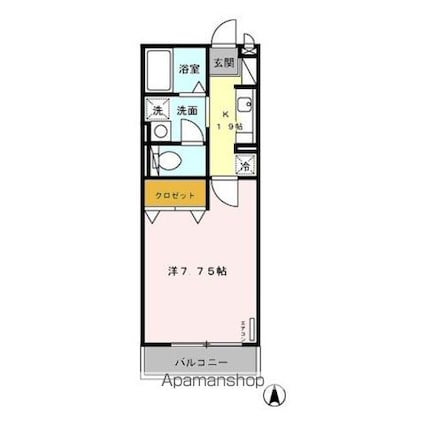 ディアコート[1K/26.27m2]の間取図