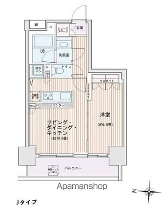 エスティメゾン錦糸町Ⅱ[1LDK/41.02m2]の間取図