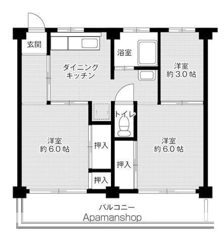 ビレッジハウス新開1号棟の間取り写真