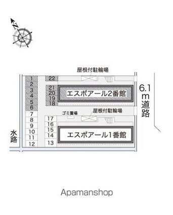 レオパレスエスポアール２番館[1K/26.49m2]の配置図