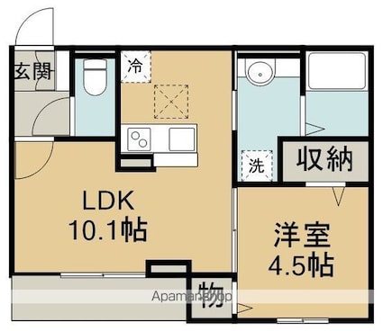 グレイス（連雀町）[1LDK/36.74m2]の間取図