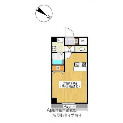 ヴェル・ベルヴィ[1R/29.9m2]の間取図