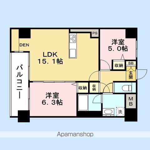レジディア西新の間取り写真