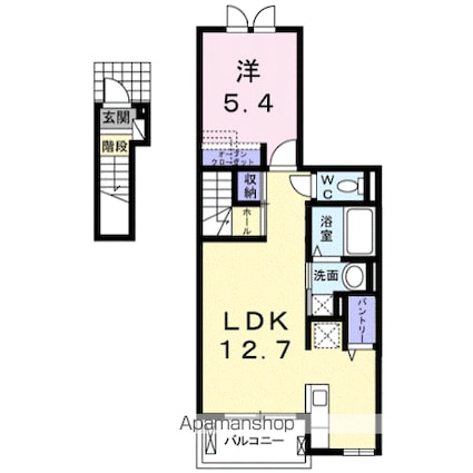 サンリット北大路[1LDK/45.53m2]の間取図