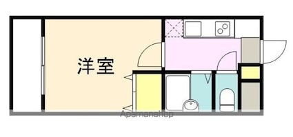 アソシエール駒沢[1K/22.83m2]の間取図