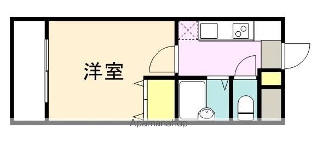 アソシエール駒沢[1K/22.83m2]の間取図