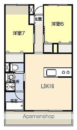 ＴＯＰＴＯＷＮ八代[2LDK/65.22m2]の間取図