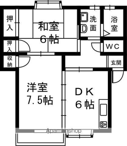 ひかりハイツ北棟の間取り写真