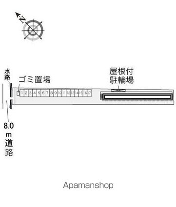 レオパレスサンシャインヒコネ[1K/19.87m2]の配置図