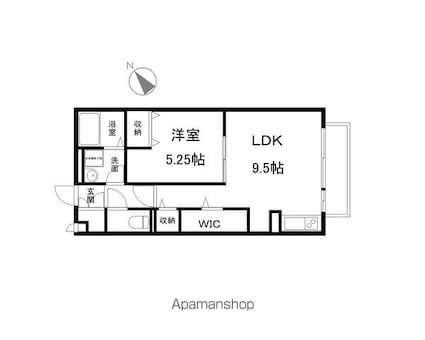 セジュールコウハナ[1LDK/41.4m2]の間取図
