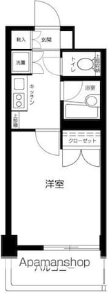 プレール高井戸[1K/22.68m2]の間取図