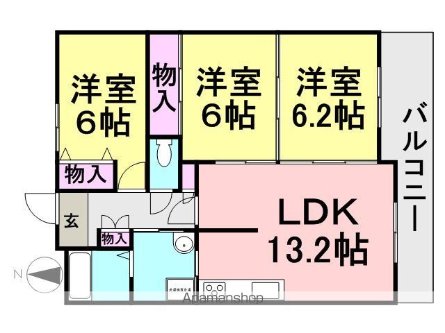 阪急電鉄神戸線 武庫之荘駅 徒歩5分 6階建 築34年の間取り写真