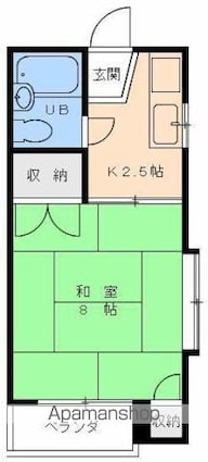 メゾン千舟[1K/20.65m2]の間取図