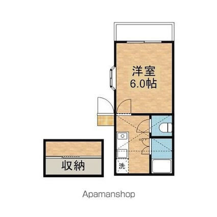 グランモア宮中３Ｄ[1K/24.81m2]の間取図