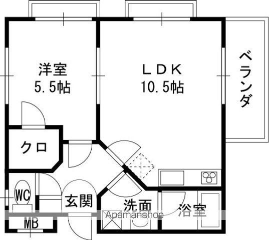阪急電鉄神戸線 西宮北口駅 徒歩5分 3階建 築24年の間取り写真