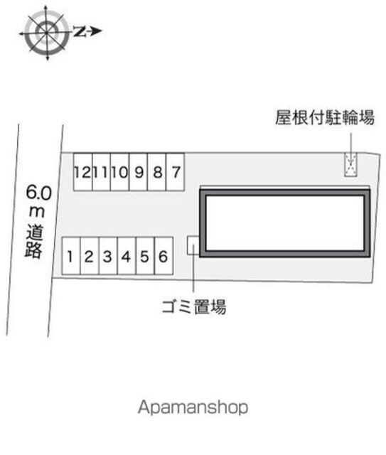 レオパレスＪ＆Ｍ[1K/26.08m2]の配置図