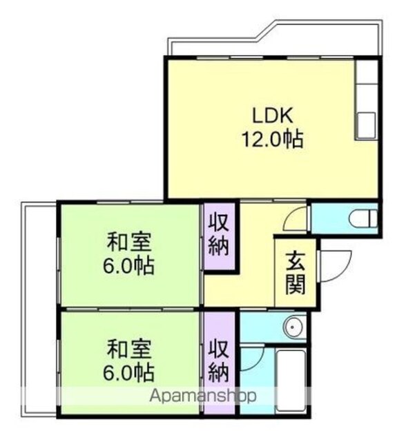 フェリースマンション[2LDK/55.08m2]の間取図
