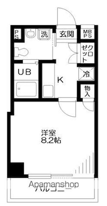 サニーハイマート下北沢[1K/26.56m2]の間取図