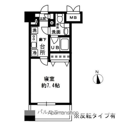 レジディア四谷三丁目[1K/23.69m2]の間取図
