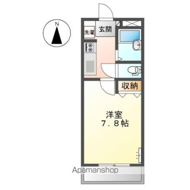 プロニティワン[1K/23.4m2]の間取図